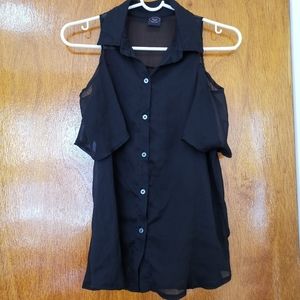 MOCA Korea | Black Button Up Blouse